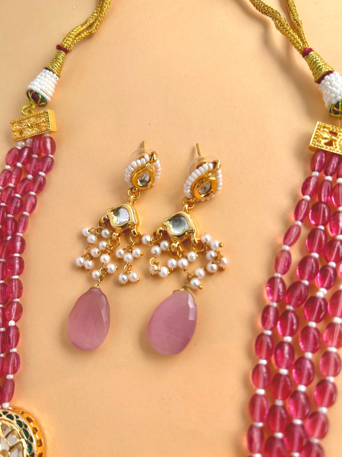 Rani Pink Pachi Kundan Necklace