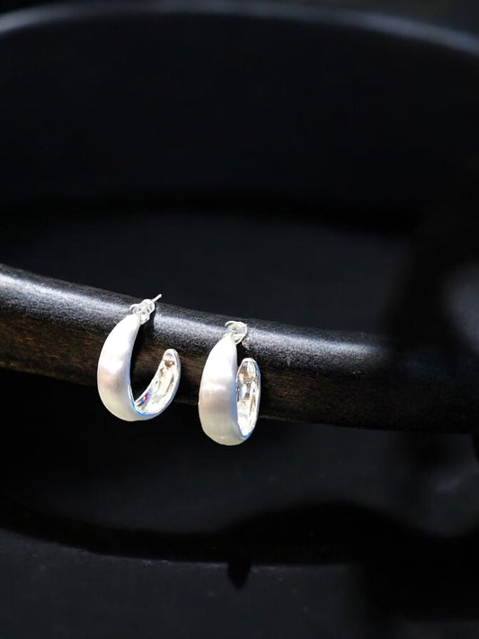 Silver  matte  Hoops