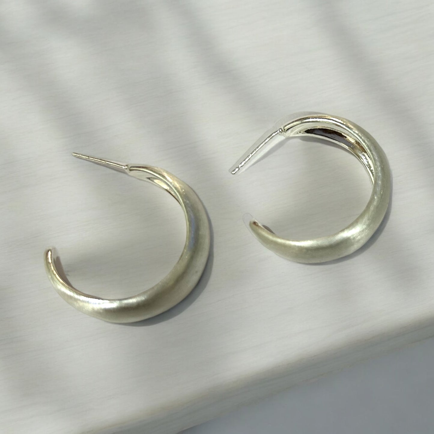 Silver  matte  Hoops